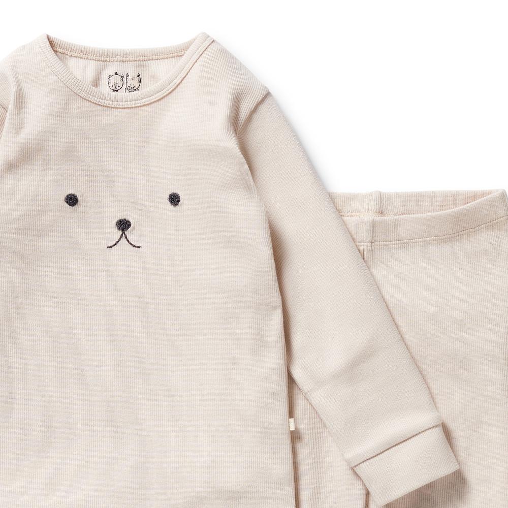 Wilson & Frenchy Organic Rib Long Sleeve Pyjamas - Clearance