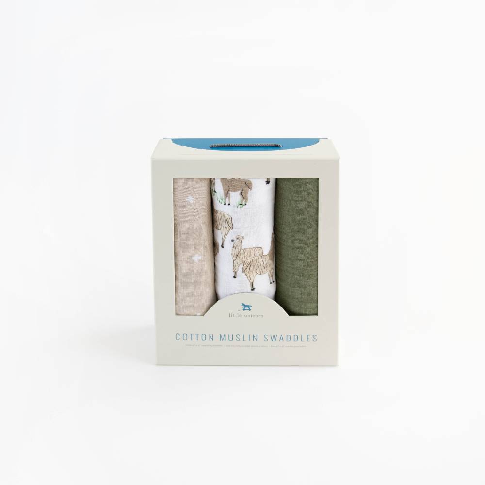Little Unicorn Cotton Muslin Swaddle 3pk - Clearance
