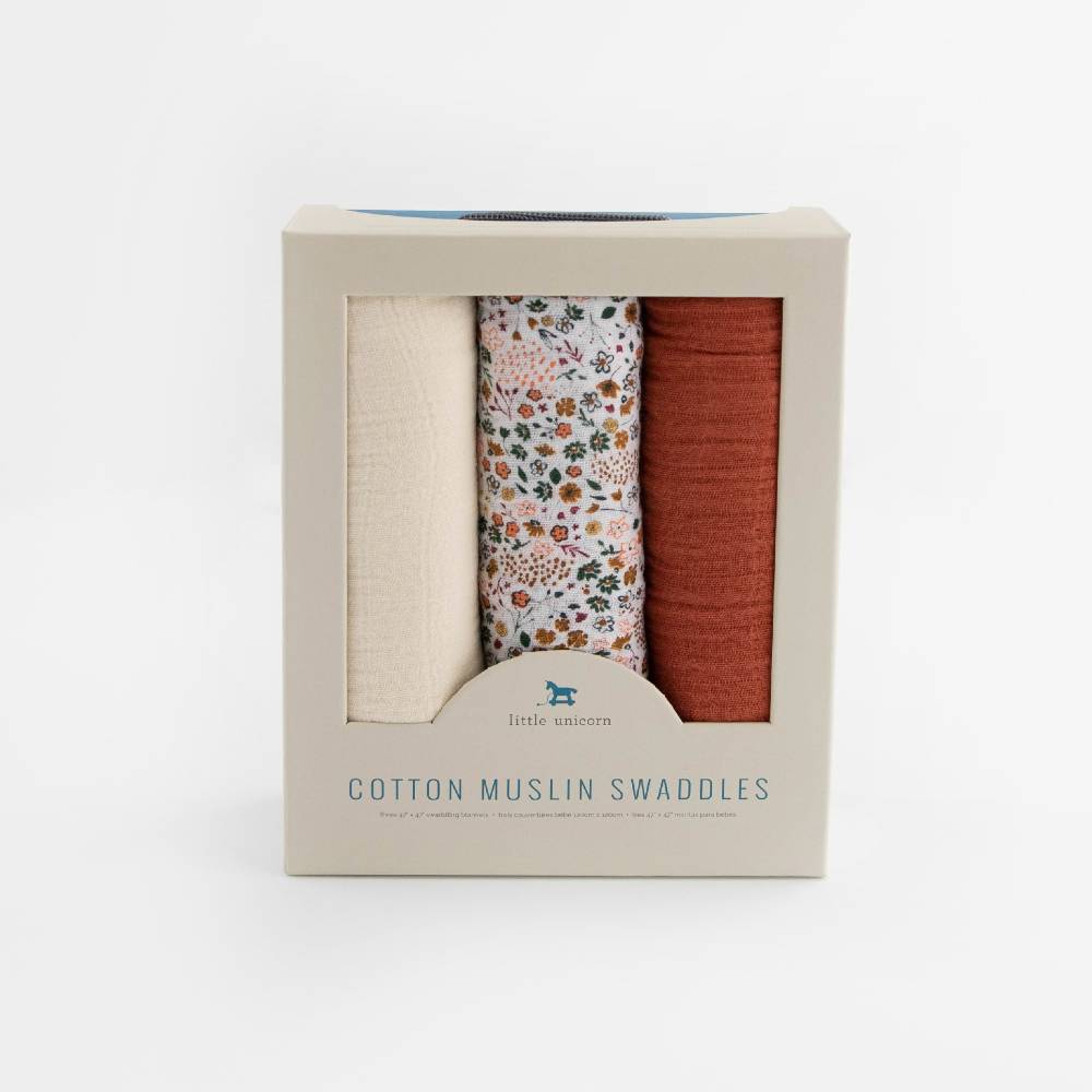 Little Unicorn Cotton Muslin Swaddle 3pk - Clearance