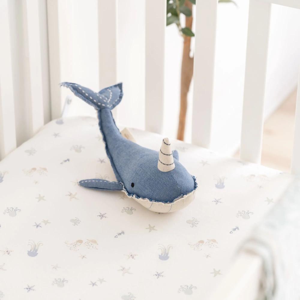 Crane Baby Cot Fitted Sheet - Solid Colours - 132 x 70cm