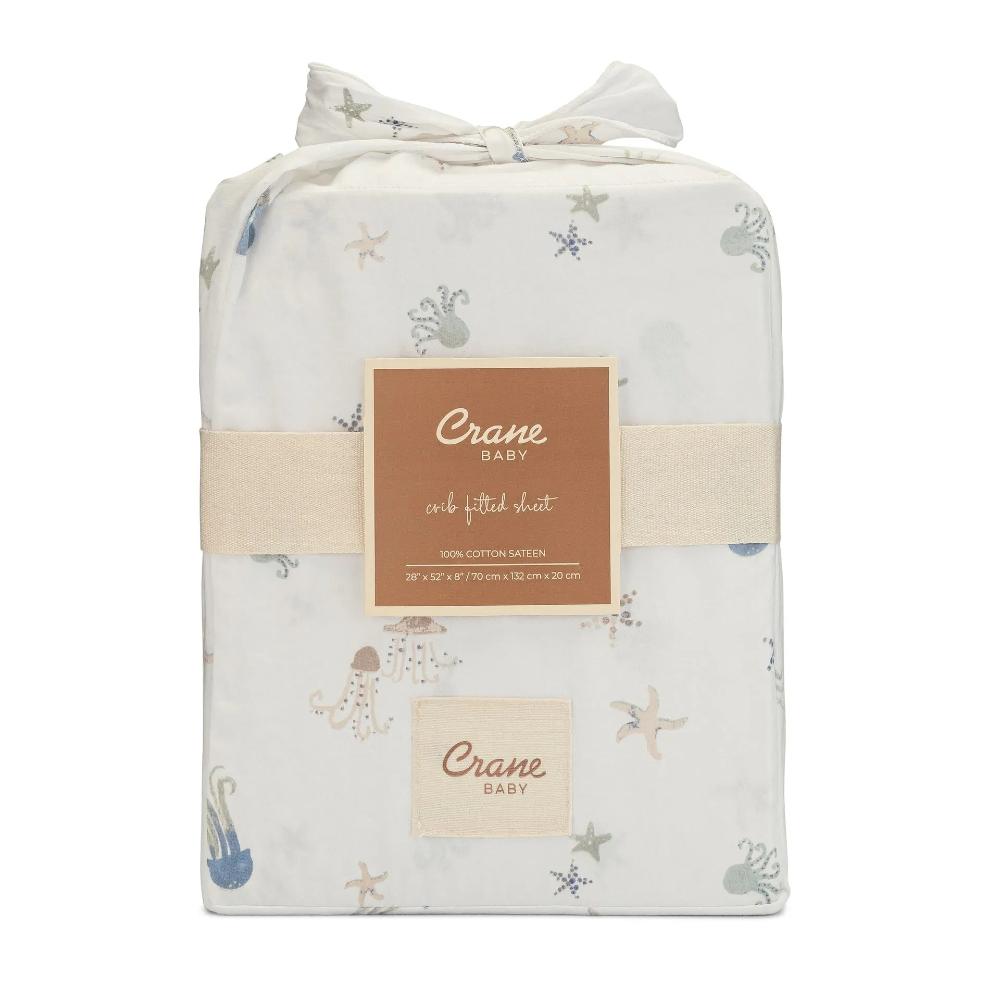 Crane Baby Cot Fitted Sheet - Solid Colours - 132 x 70cm
