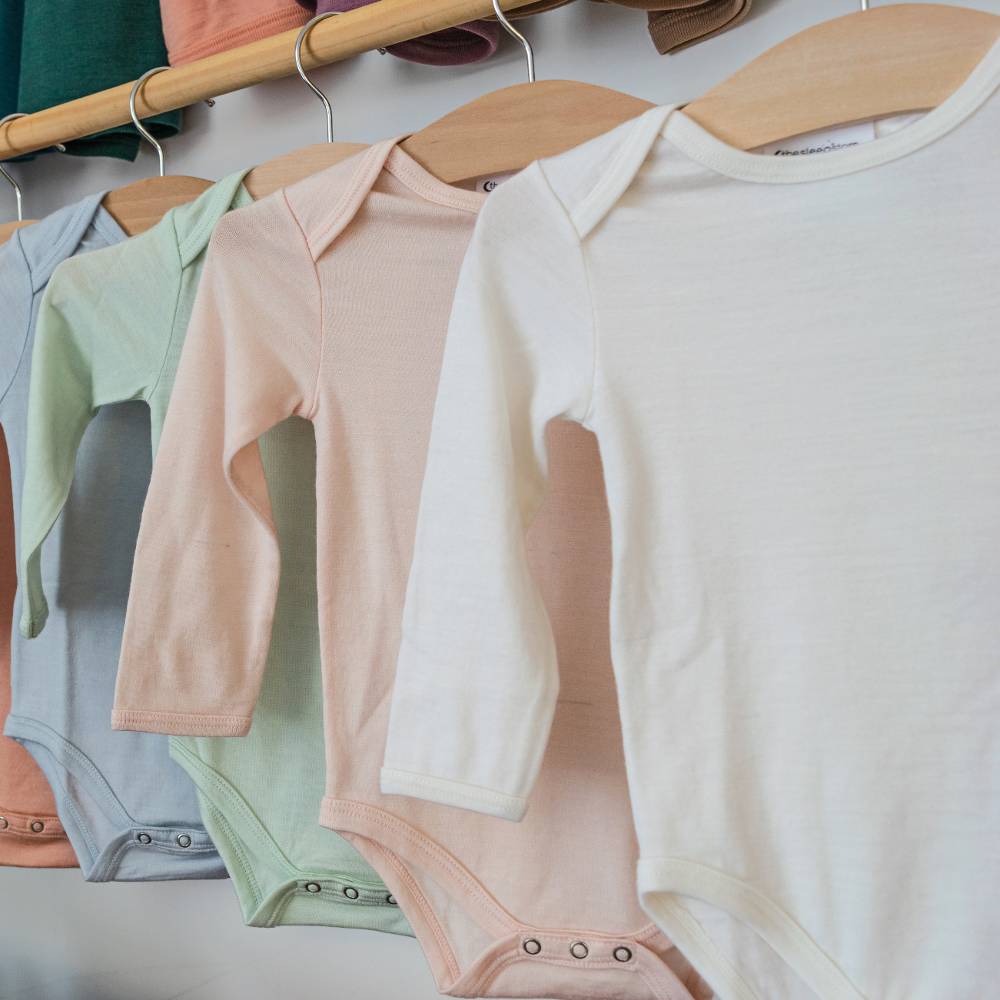 Jersey Merino - Long Sleeve Bodysuit - Clearance Colours