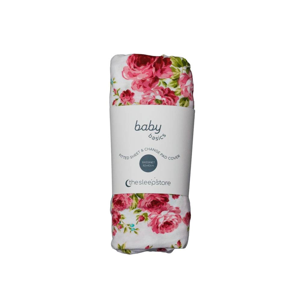 Baby Basics Bassinet Fitted Sheet / Change Pad Cover - 80 x 40cm