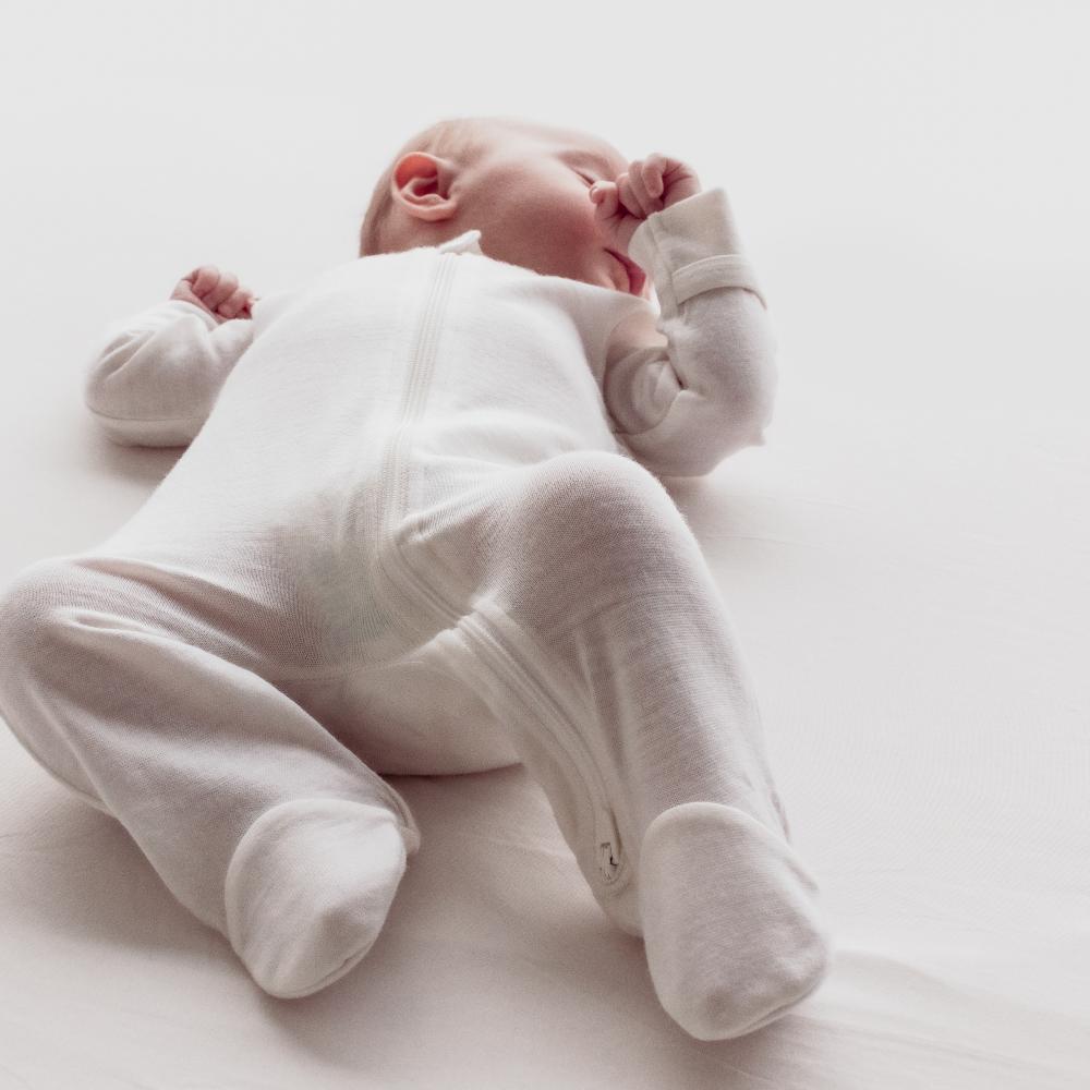 The Sleep Store Jersey New Zealand Merino Wool Footed Zipsuit - Newborn - 6-12 months