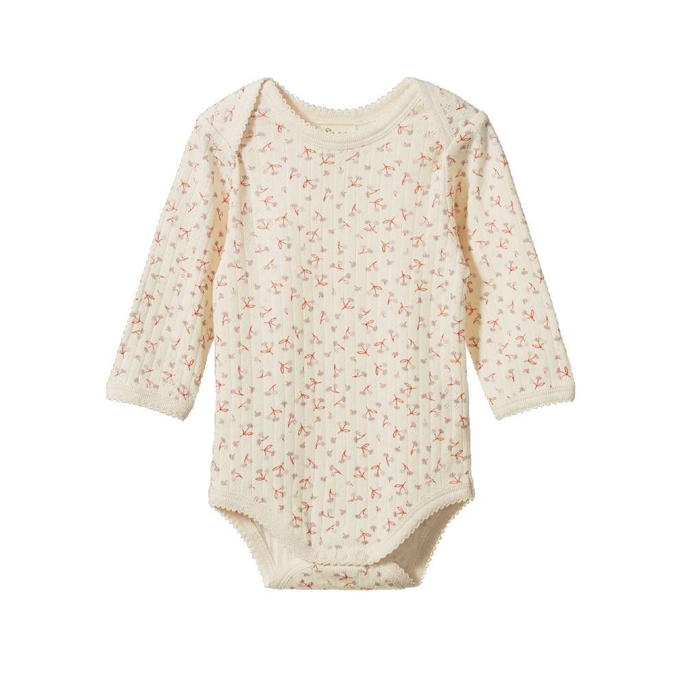 Nature Baby Pointelle Long Sleeve Bodysuit