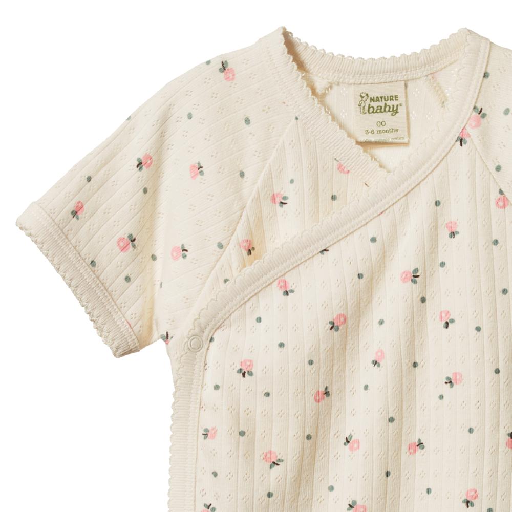 Nature Baby Short Sleeve Kimono Pointelle Bodysuit