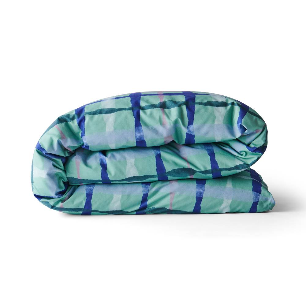 Kip & Co Organic Cotton Duvet Cover - Inky Wink Green