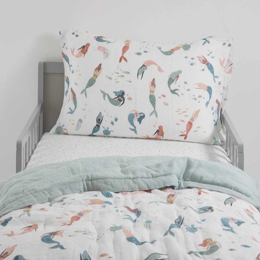 Muslin Bedding Set (Cot sheet, comforter + pillowcase) - Clearance