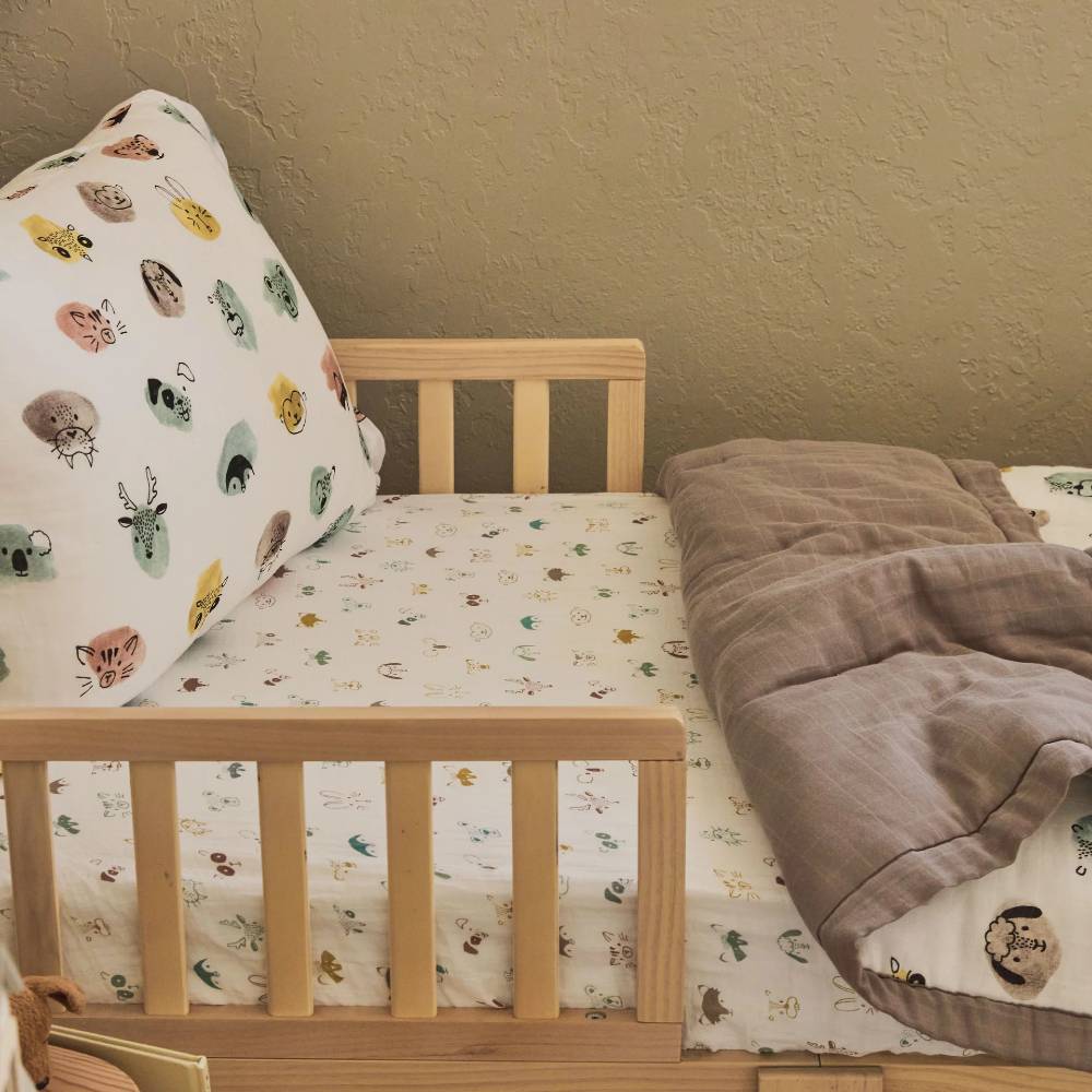 Muslin Bedding Set (Cot sheet, comforter + pillowcase) - Clearance