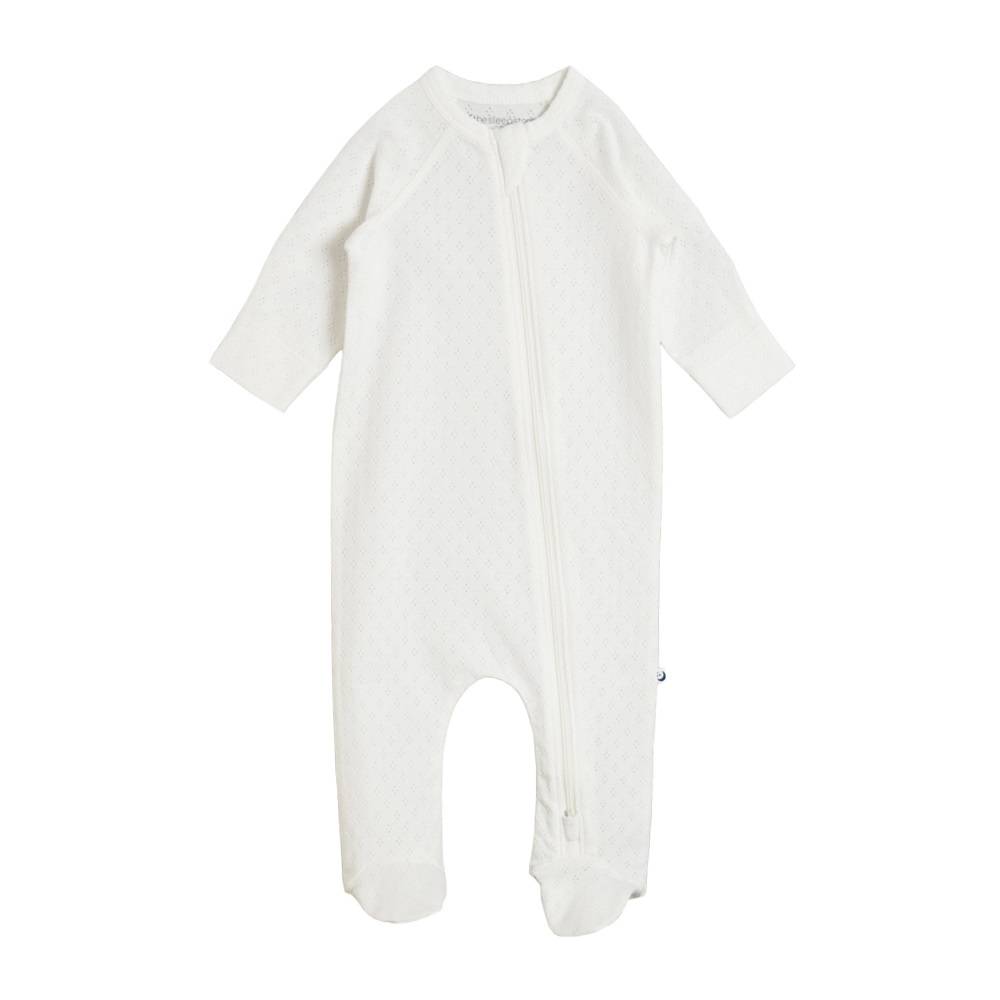 The Sleep Store Organic Cotton Pointelle Footed Zipsuit