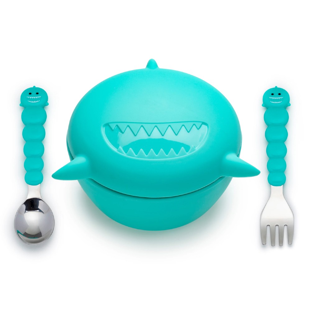 Melii Silicone Animal Bowl with Lid & Utensils