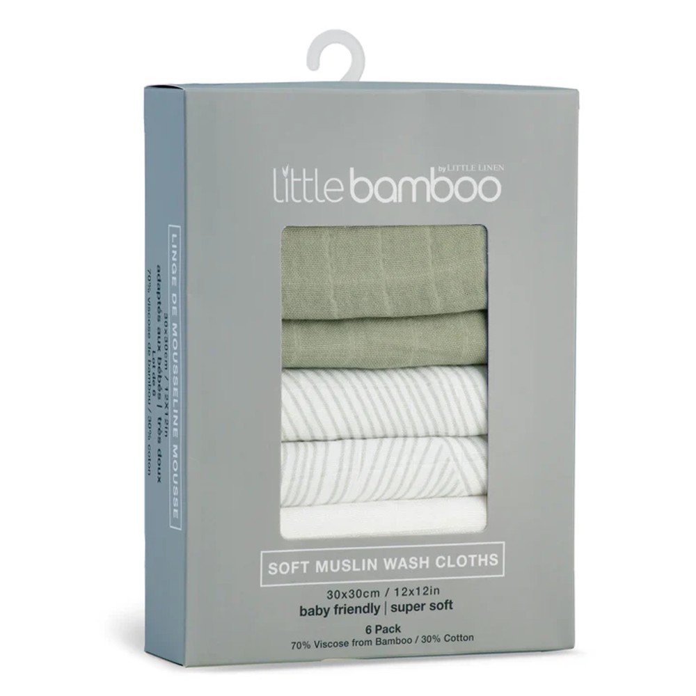 Little Bamboo Muslin Washers 6 Pack