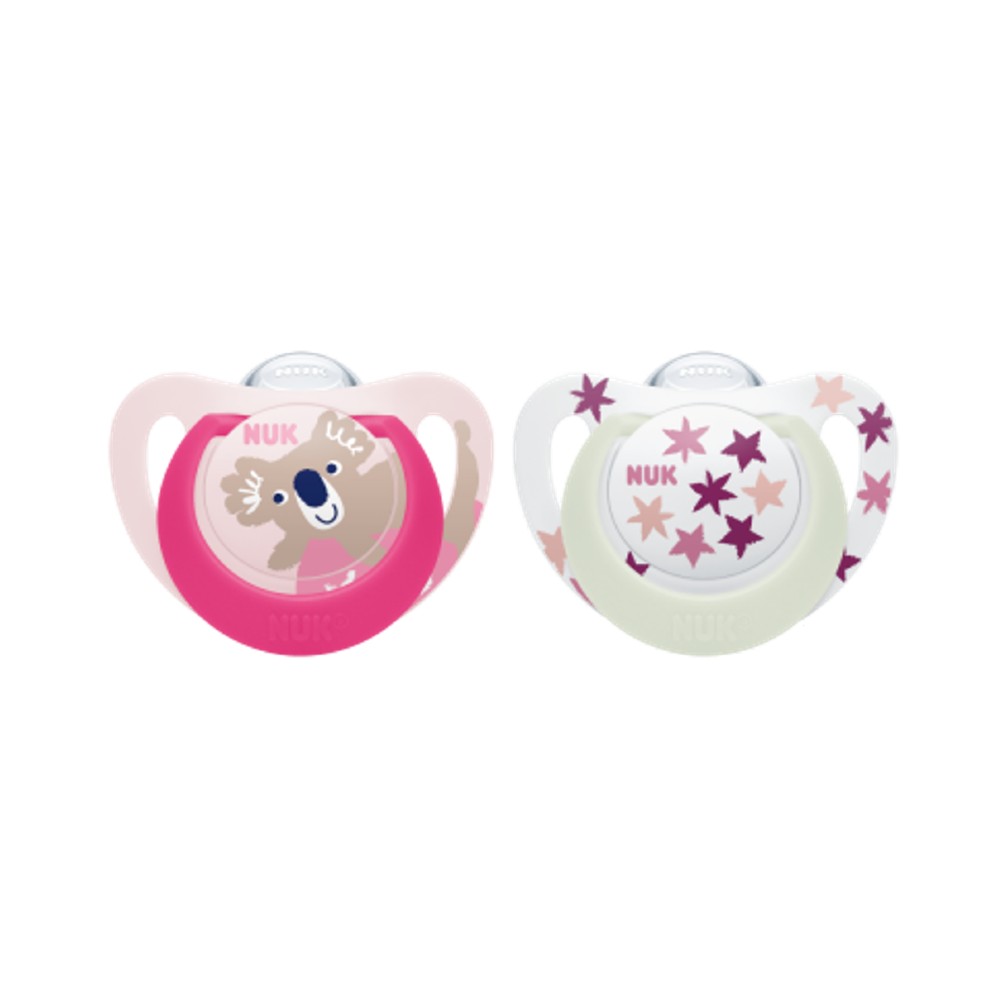 Nuk Star Day & Night Silicone Soothers