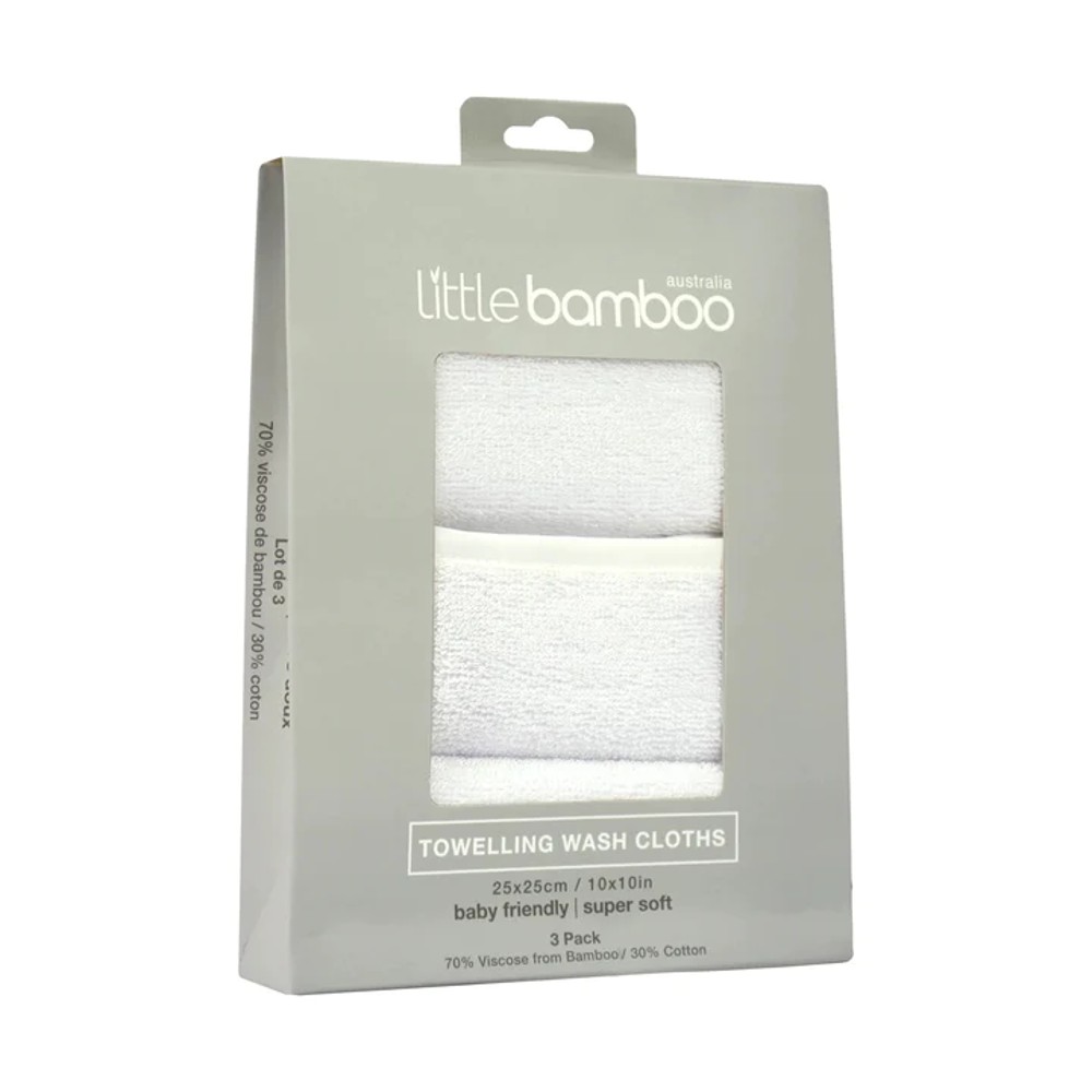 Little Bamboo - Towelling Washers 3 Pack - Clearance