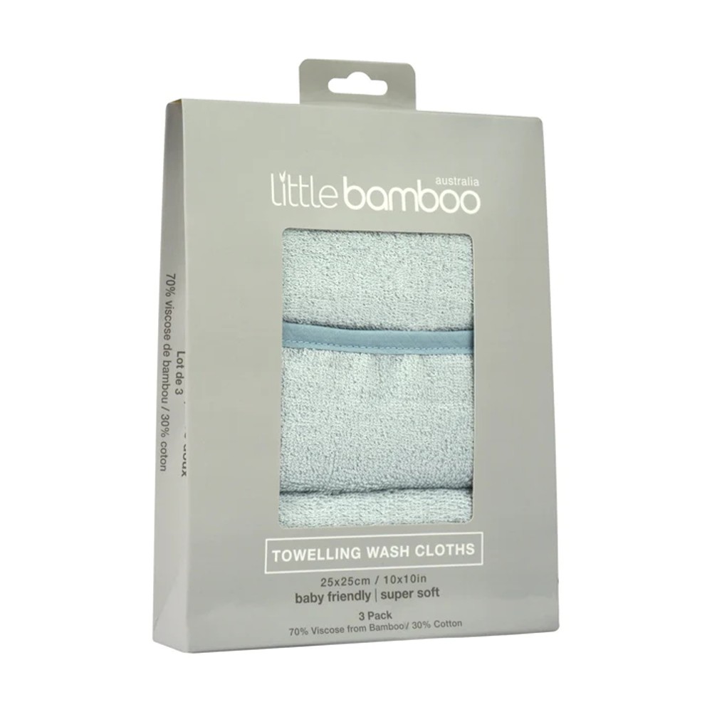 Little Bamboo - Towelling Washers 3 Pack - Clearance