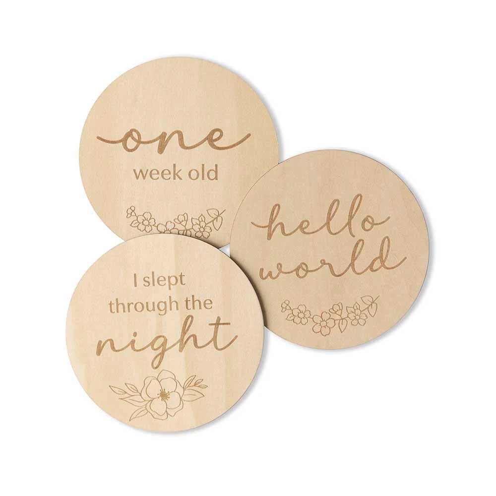 Snuggle Hunny Wooden Milestone Cards