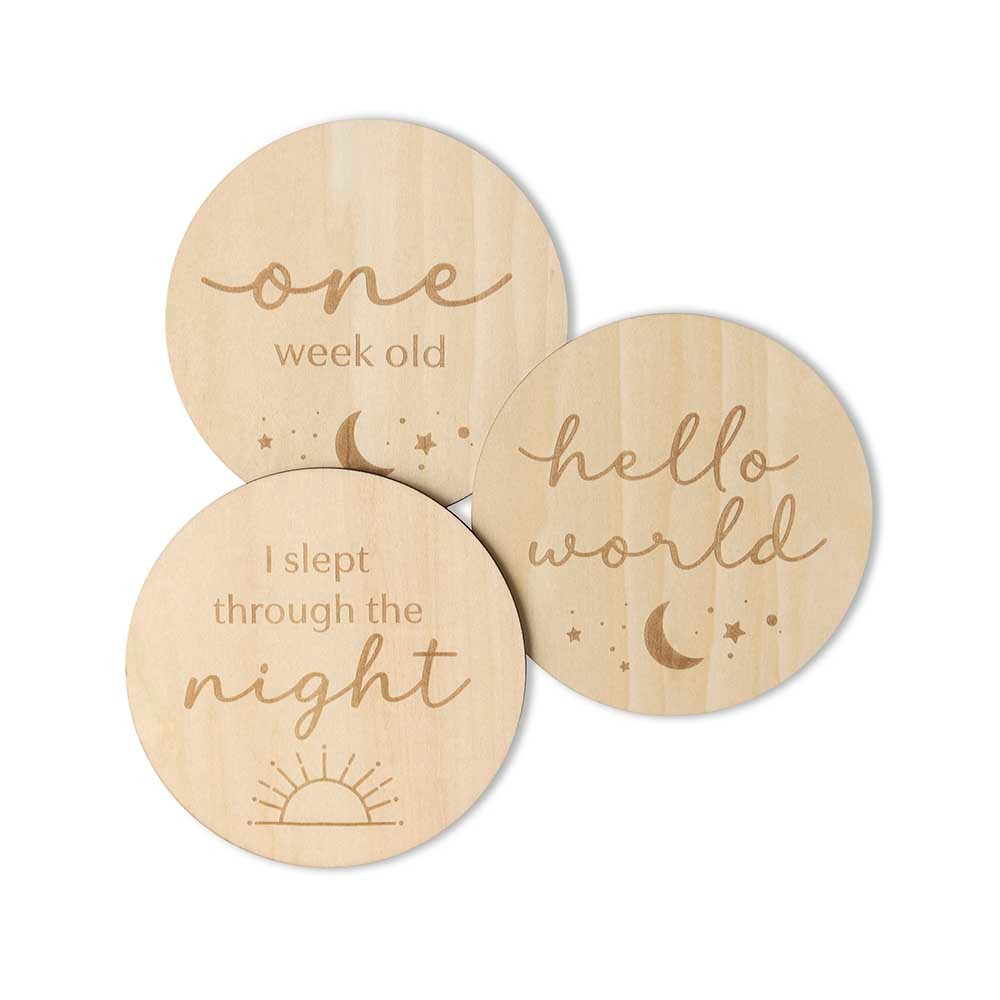 Snuggle Hunny Wooden Milestone Cards