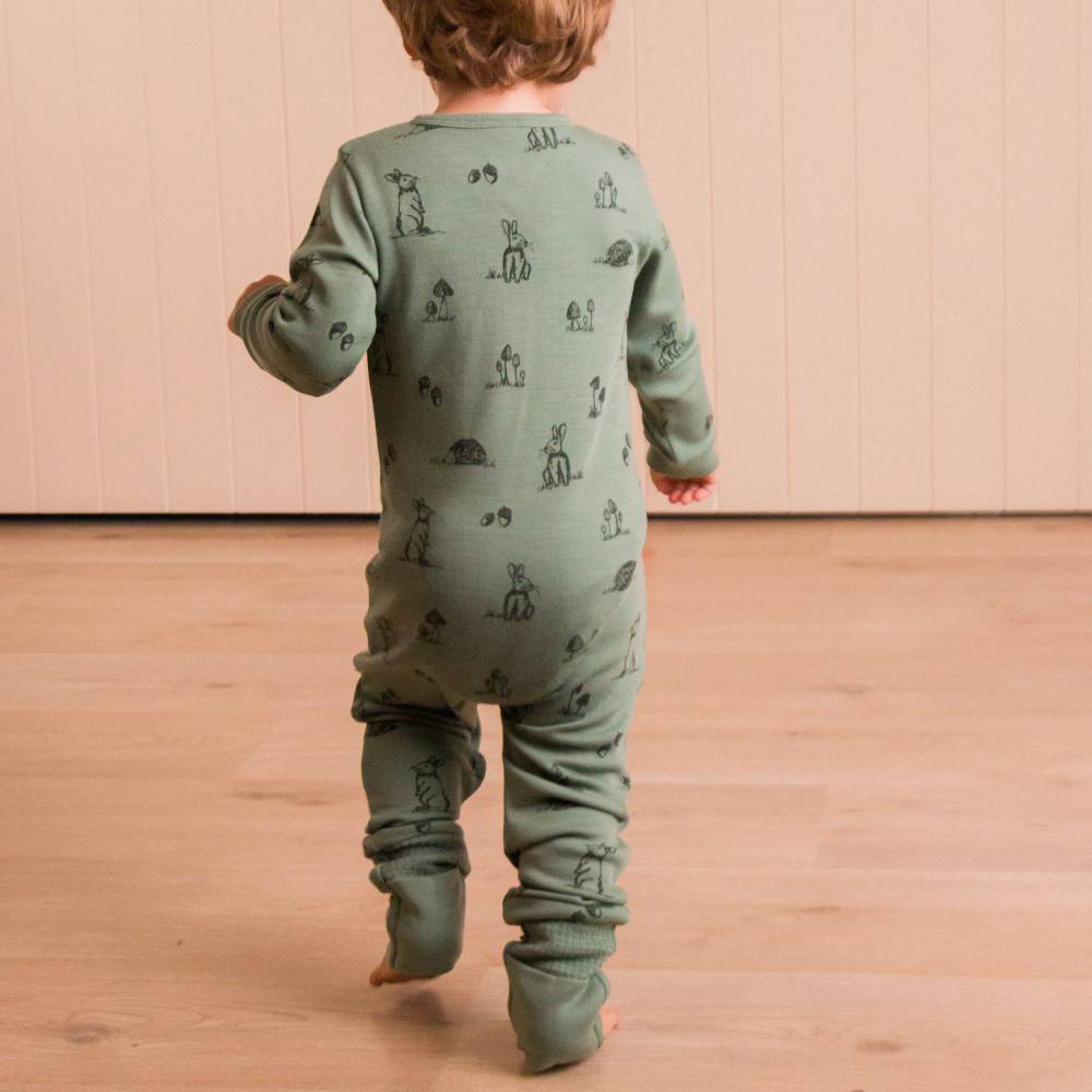 Premium Midweight Merino Zipsuit with Grippy Soles