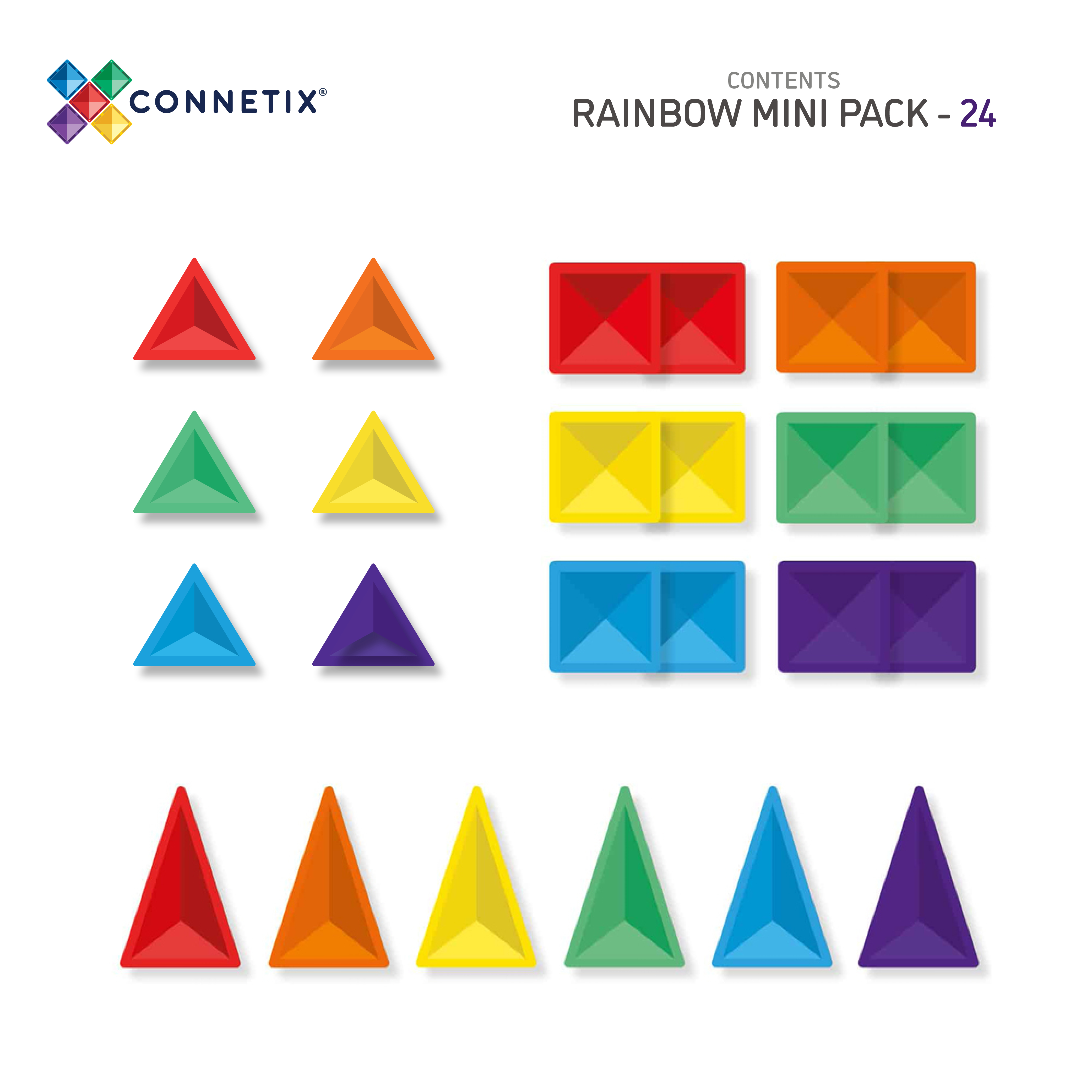 【Connetix】Rainbow Motion Pack 24 Pieces Klocki magnetyczne Connetix Klocki magnetyczne Connetix