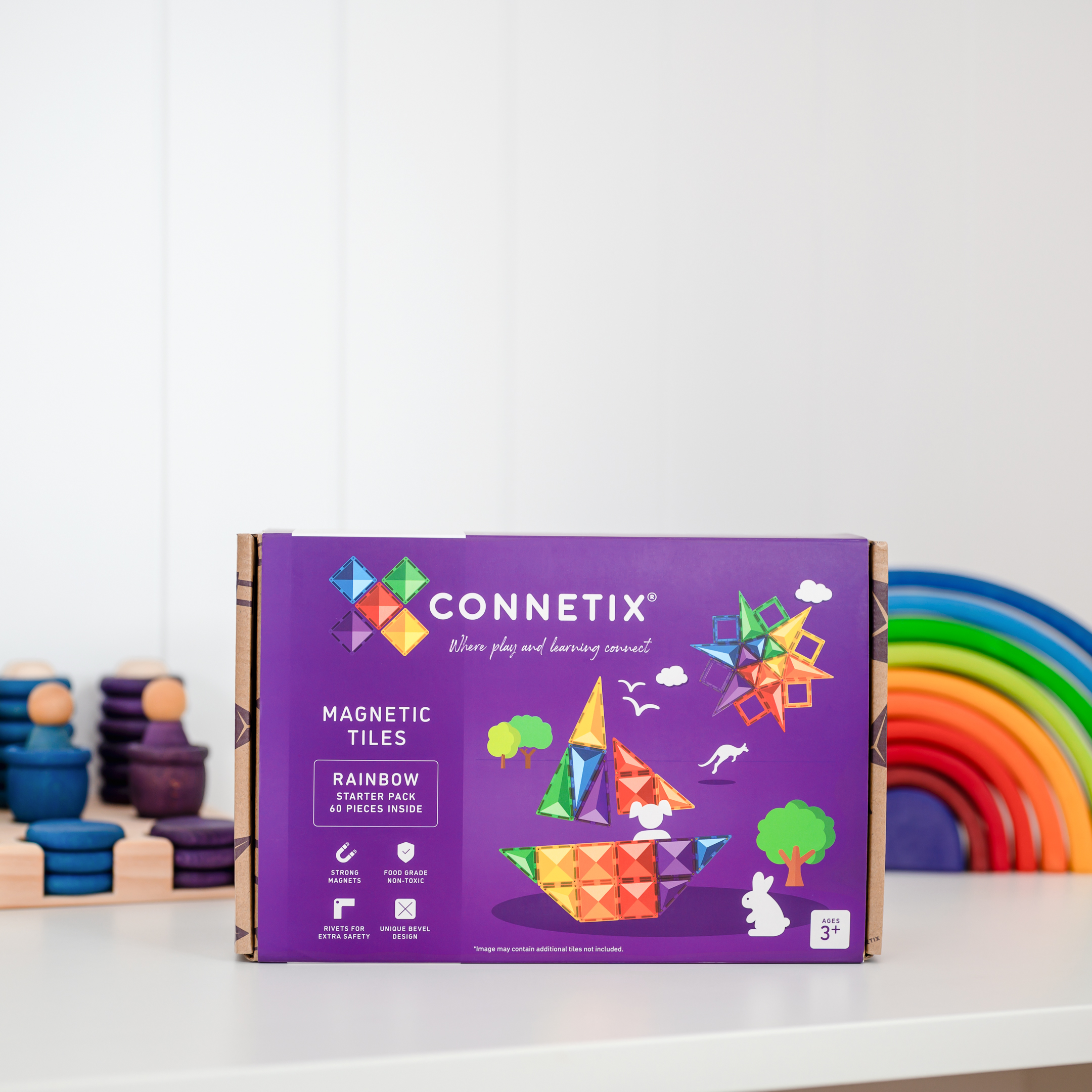 PRE-ORDER Connetix Rainbow Starter Set - 60 Piece