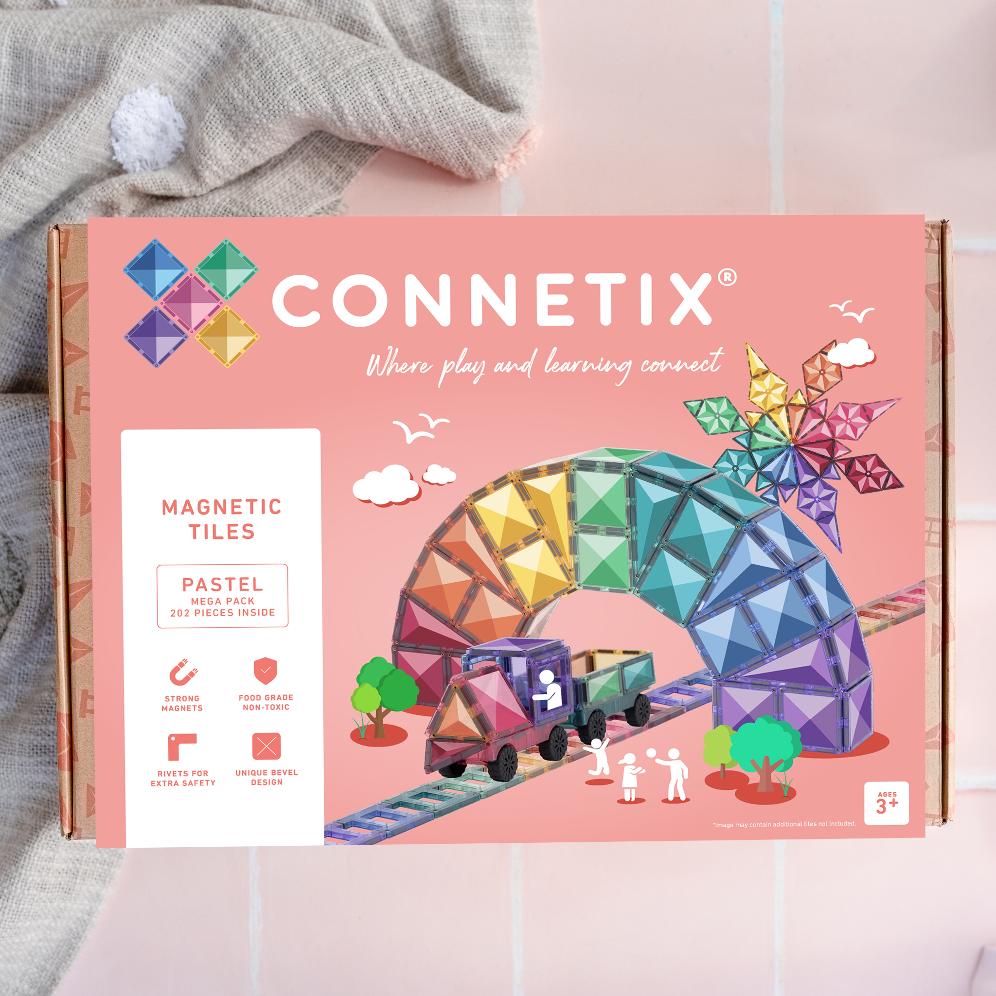 PRE-ORDER - Connetix Pastel Mega Pack - 202 Piece