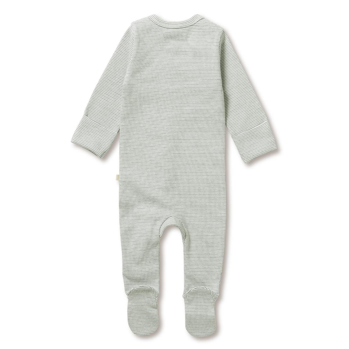 Wilson & Frenchy Organic Stripe Rib Zipsuit with Feet