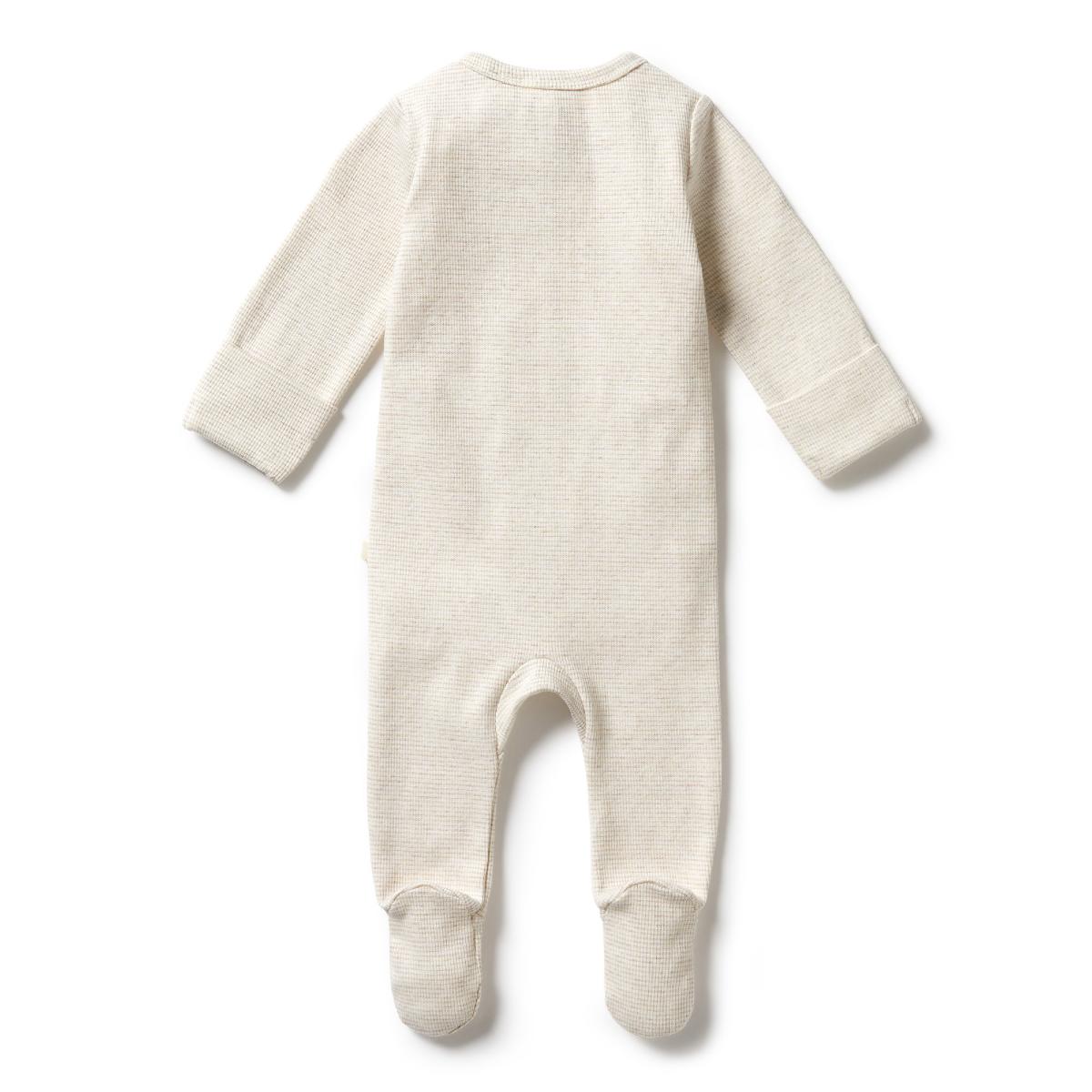 Wilson & Frenchy Organic Stripe Rib Zipsuit with Feet