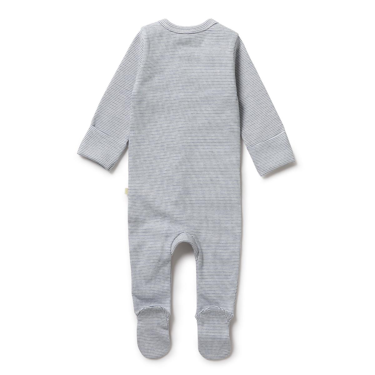 Wilson & Frenchy Organic Stripe Rib Zipsuit with Feet