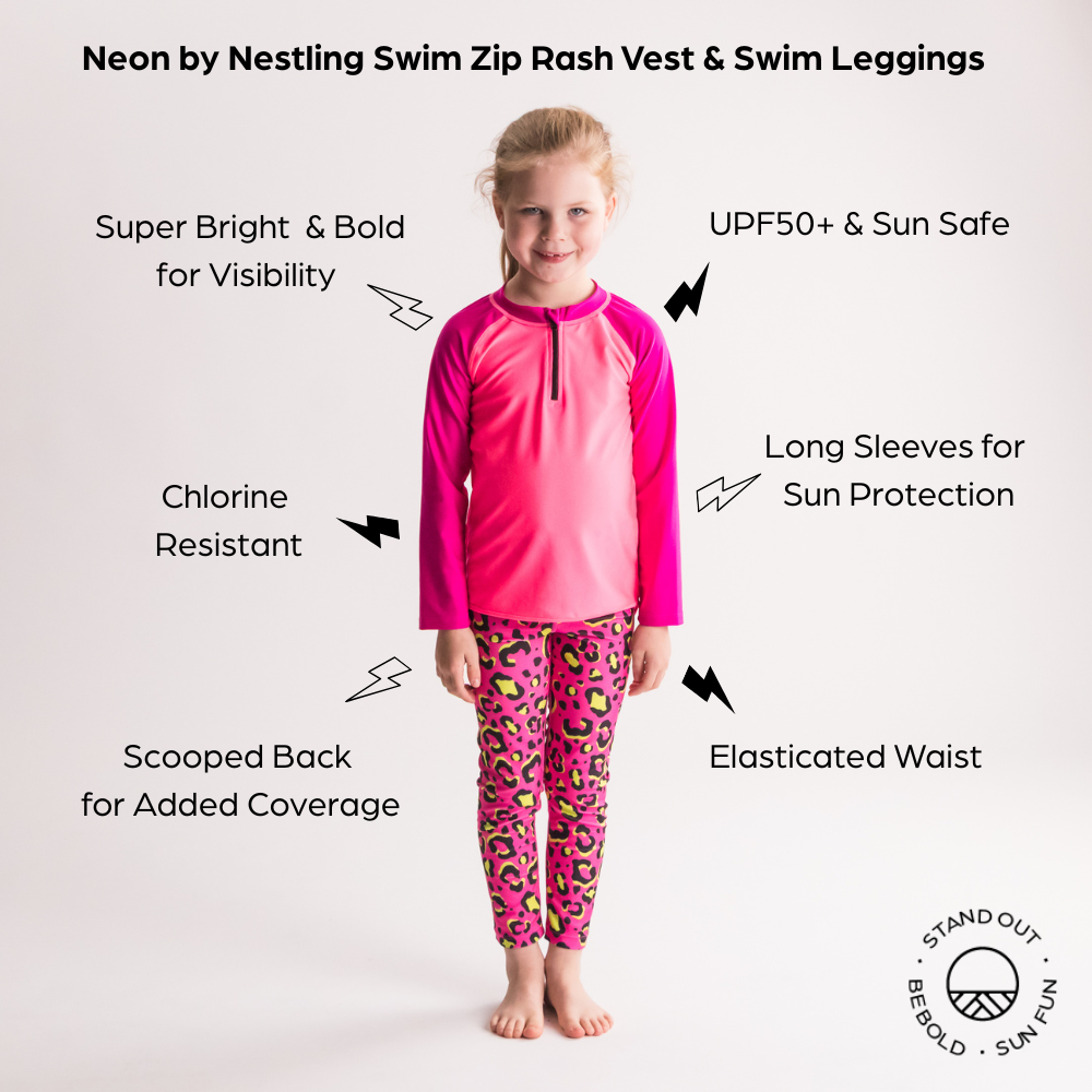 Neon by Nestling UPF50+ Swim Zip Rash Vest