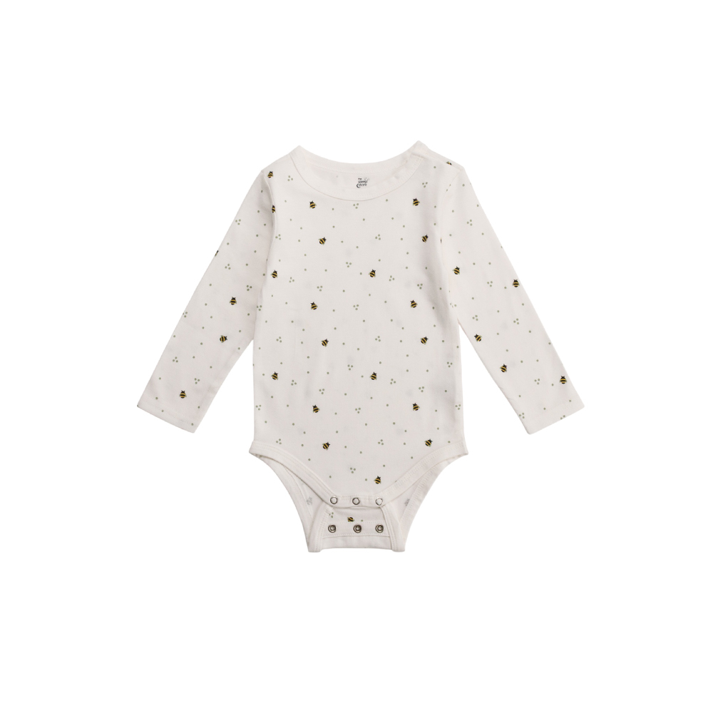 Extendable Organic Cotton Long Sleeve Bodysuit
