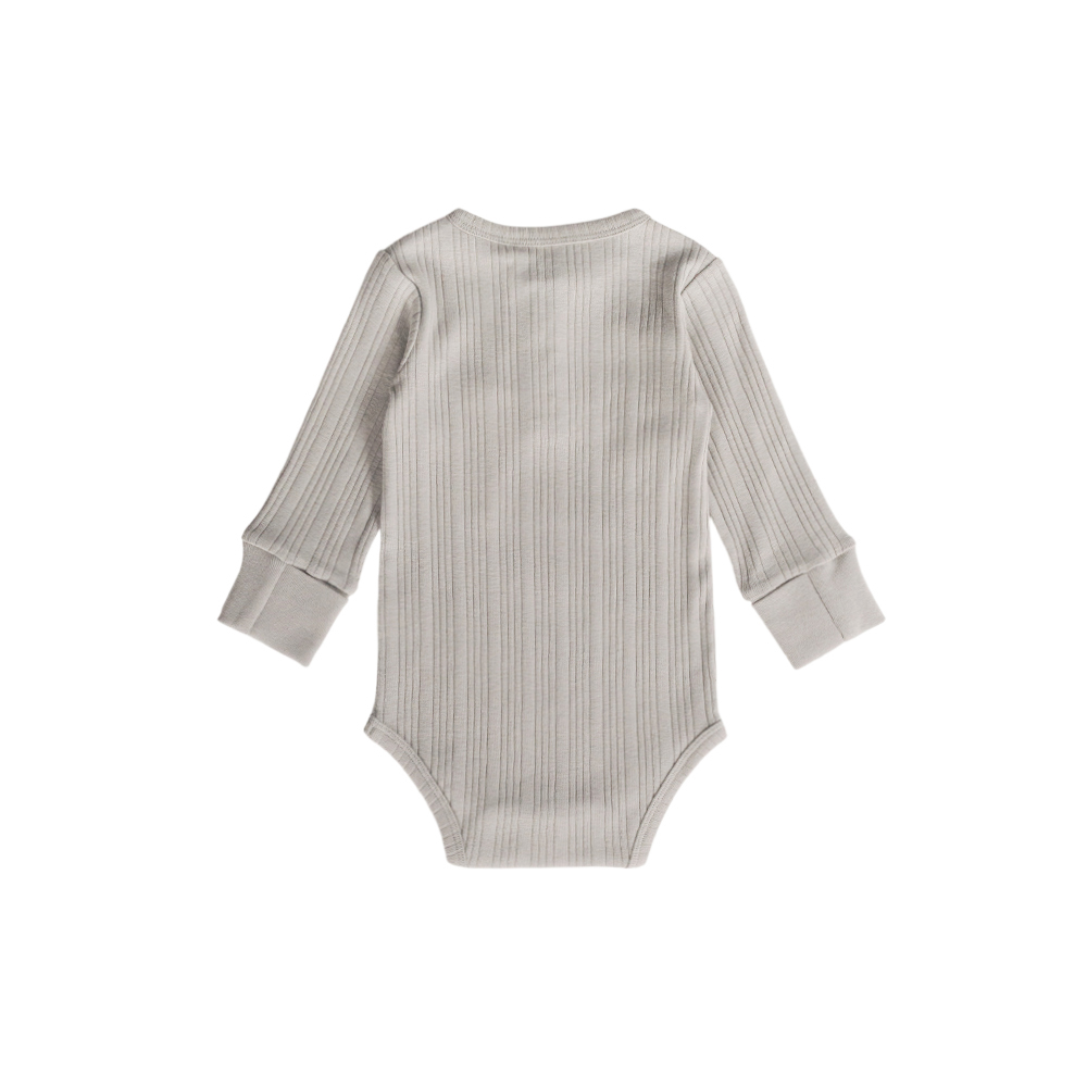 Woolbabe Merino/Organic Cotton Long Sleeve Henley Bodysuit - Daydream Collection