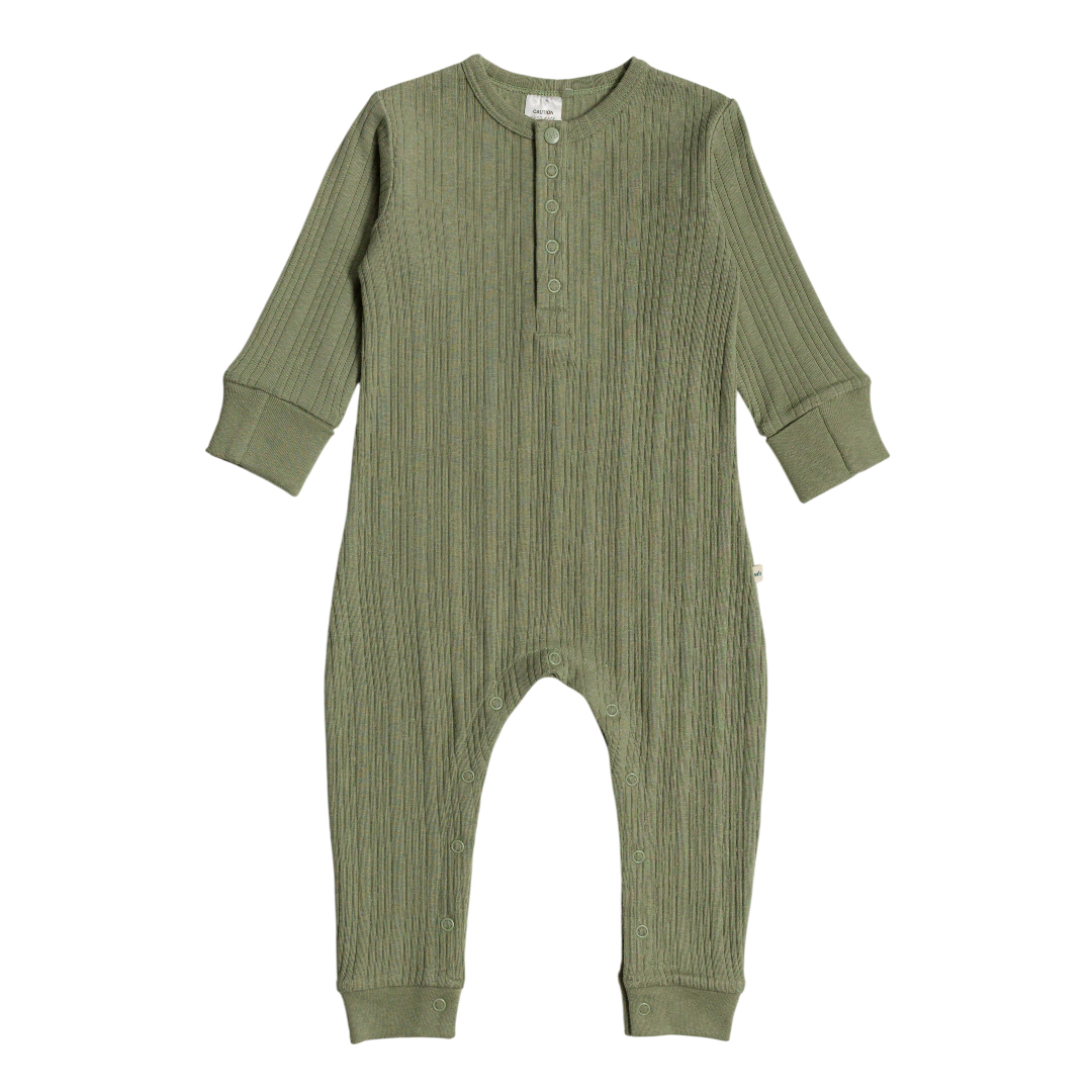 Woolbabe Merino/Organic Cotton Long Sleeve Henley Suit - Daydream Collection