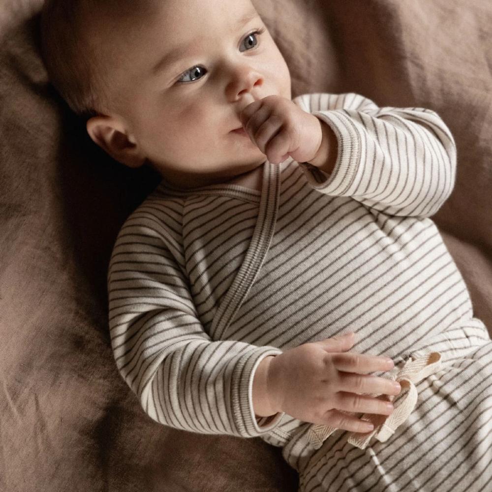 Nature Baby Long Sleeve Cotton Kimono Bodysuit