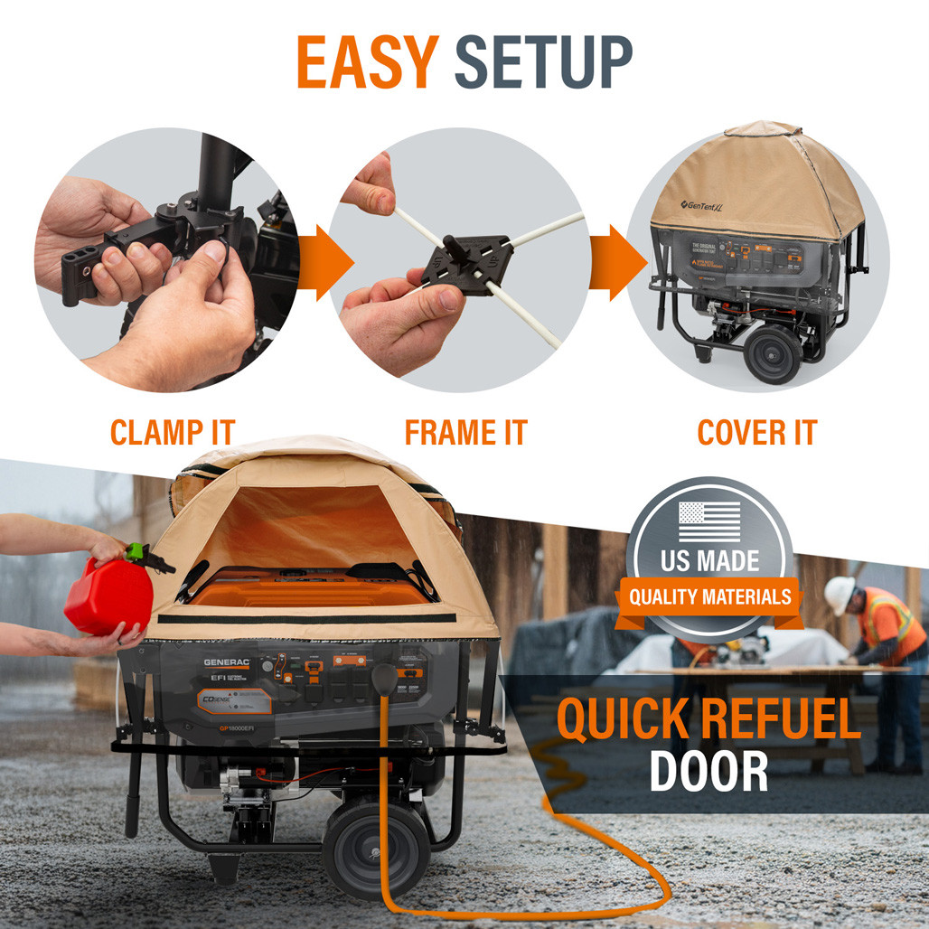 GONTA① GenTent XL Universal Clamp Kit | Larger Portable Generator Cover