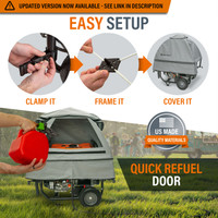 Easy 3-step setup to protect your generator, and easy access refuel door.