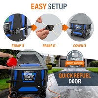Easy 3-step setup to protect your generator, and easy access refuel door.