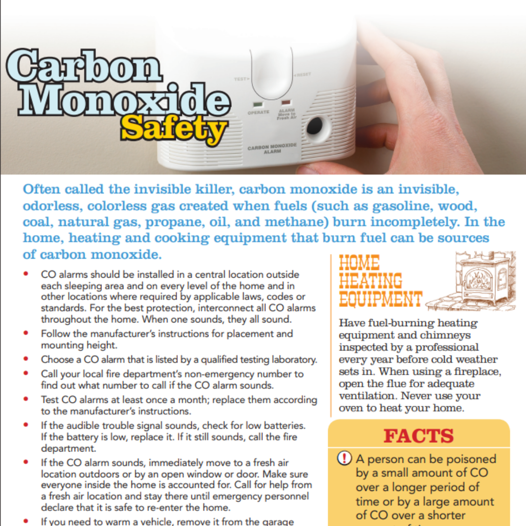 NFPA CO Safety Sheet - GenTent Safety Canopies