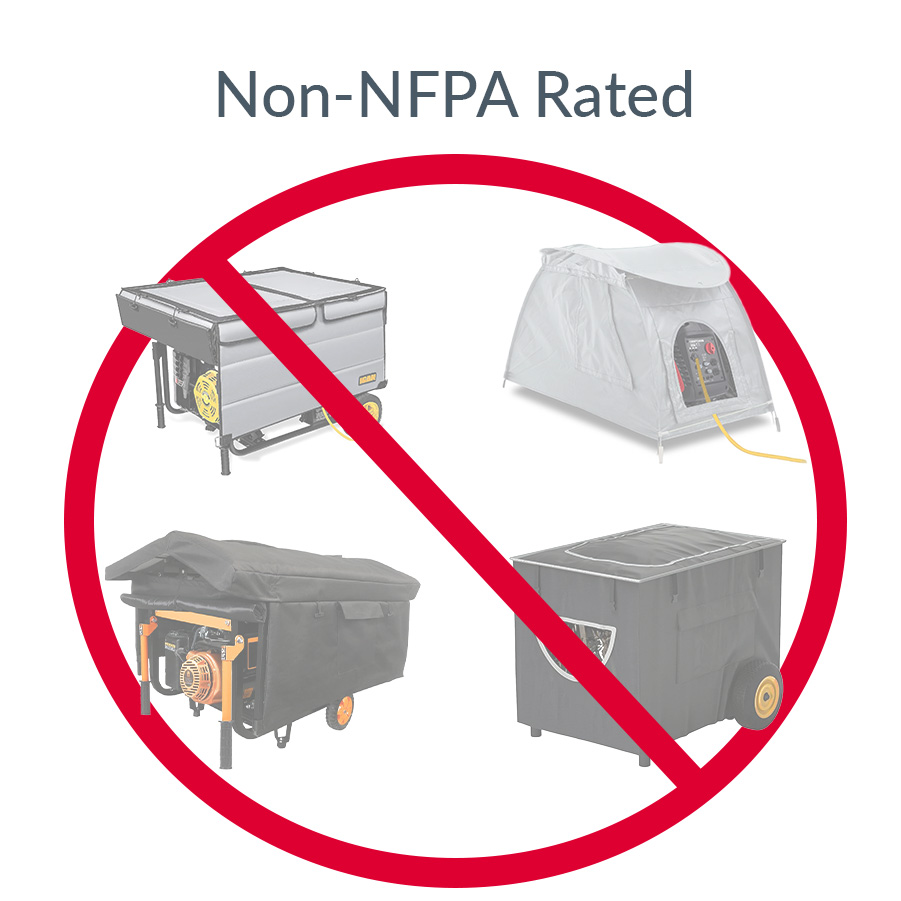Four examples of non-NFPA rated generator running covers