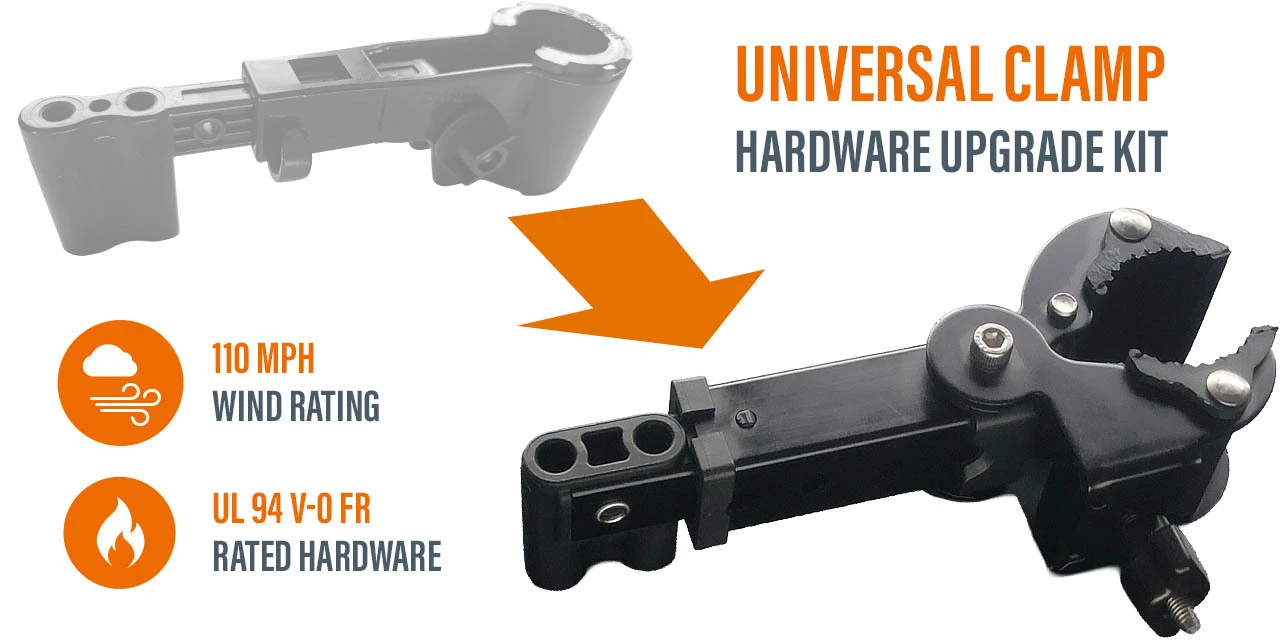 Existing GenTent owners can upgrade their current canopy and frame using the new steel clamp hardware to improve durability, increase performance ratings, and move to the latest tool-free mounting system. New customers outfitting a generator for the first time can select a complete Universal Clamp kit engineered to mount securely to nearly any open-frame generator, including high-output models up to 28,000 watts.