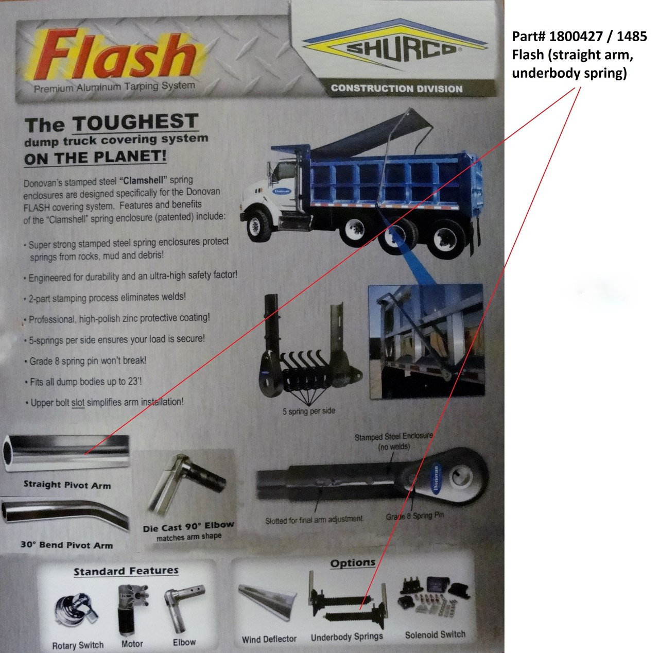 Flash w/Straight Arms - Underbody Spring - Complete System