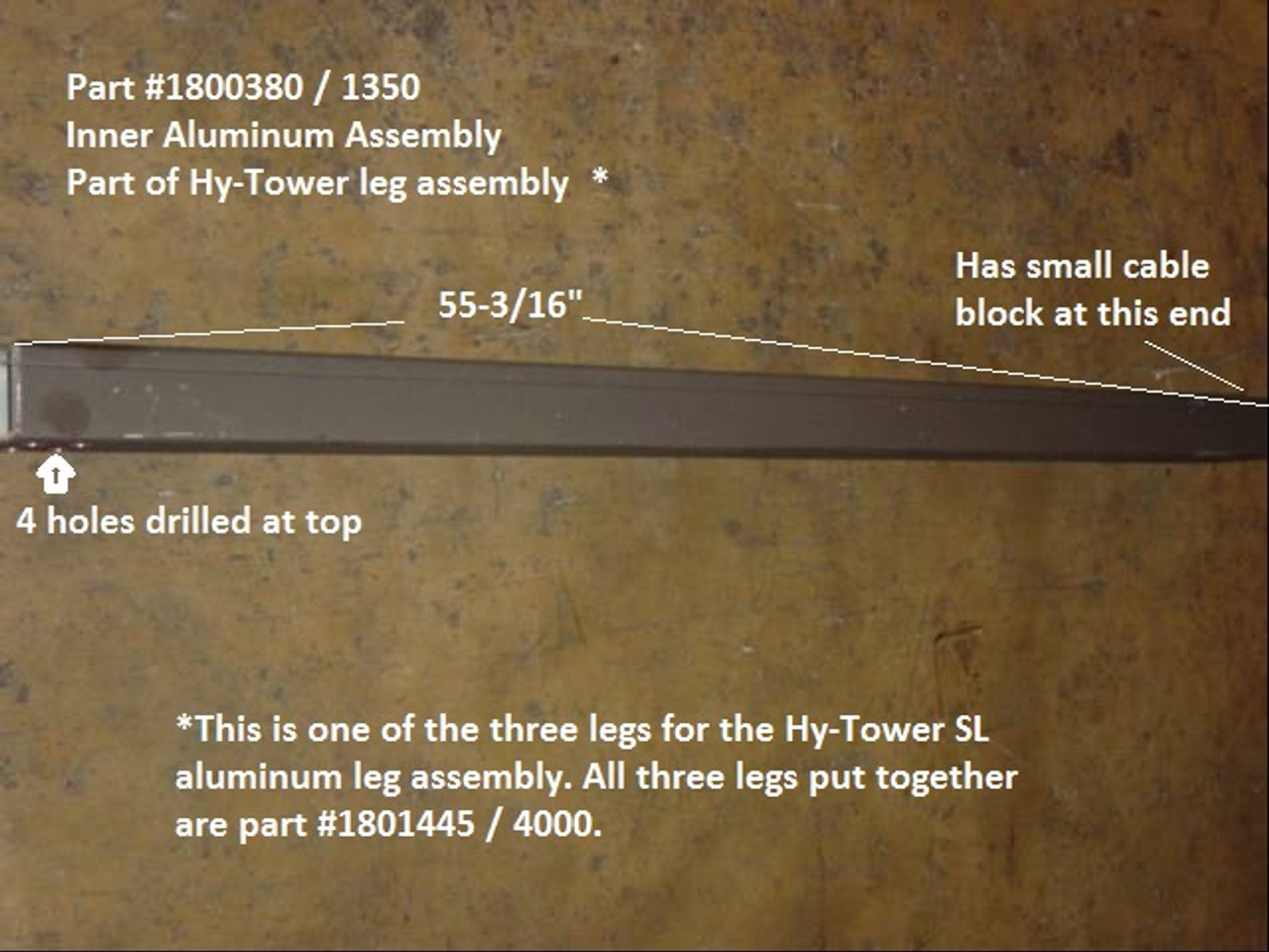 Leg Assembly, Inner, Aluminum (20-1350/1800380)