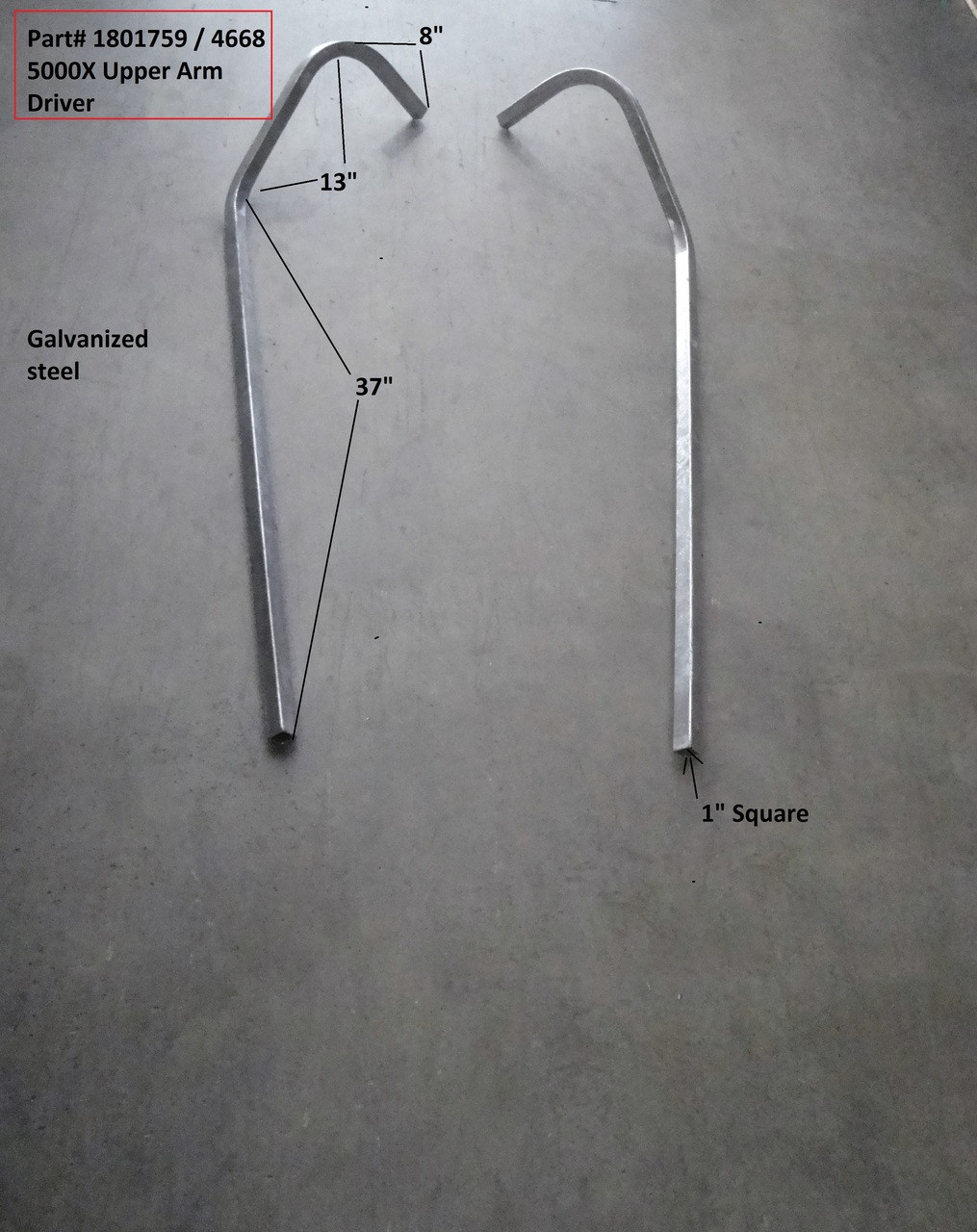 5000X Upper Bent Arm, Left / Driver side (Galvanized Steel) (20-4668/1801759)