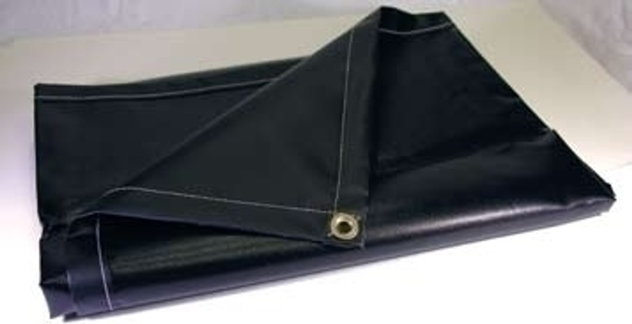 14' X 18' Blk/Blk 16 oz. Neoprene Coated Nylon Tarp W/Grommets 24'' Apart