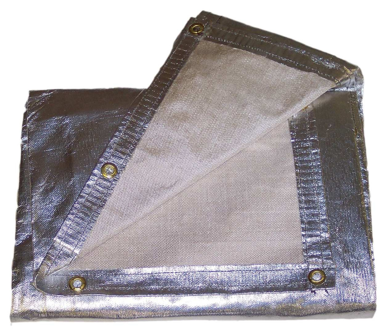 9' X 12' Aluminized Fiberglass Blanket W/Grommets 24'' Apart