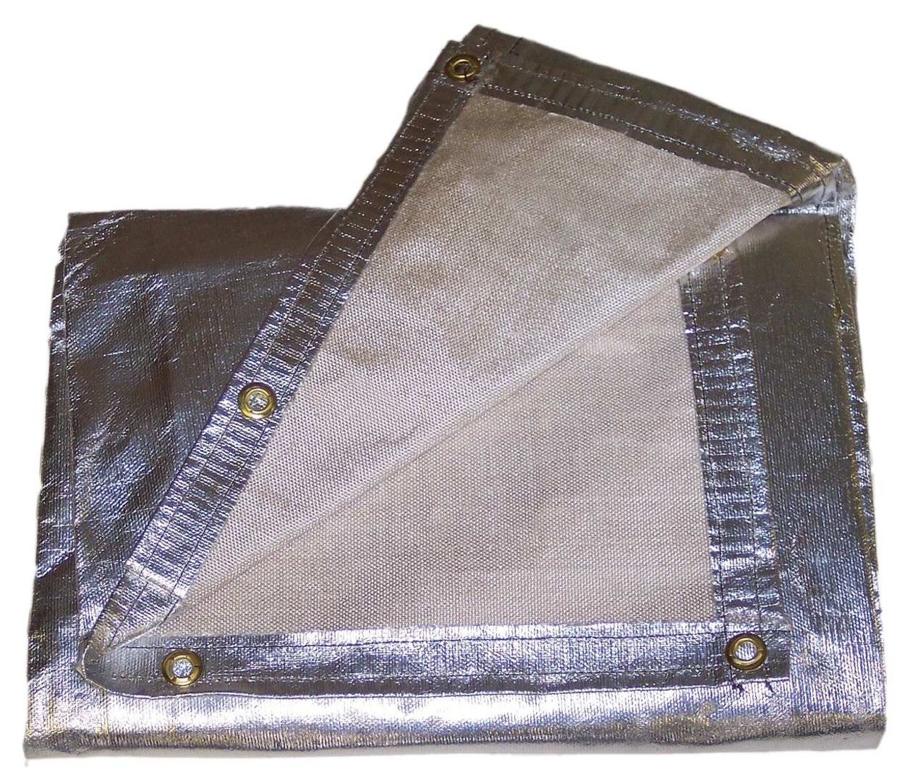 10' X 15' Aluminized Fiberglass Blanket W/Grommets 24'' Apart