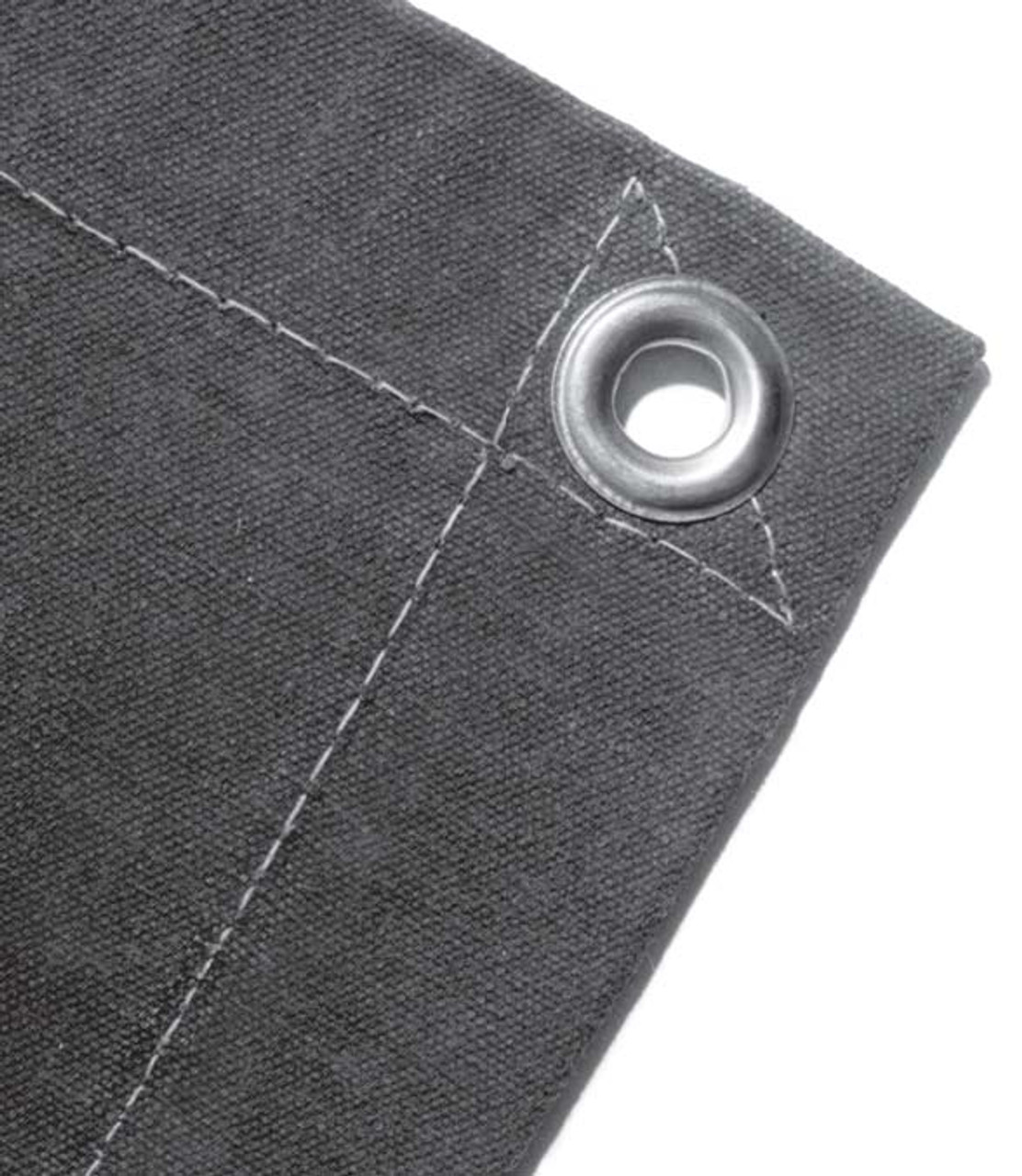 10' X 14' c/s 10 oz. Flame Retardant Noble Style Canvas Tarp, Grommets 3' Apart