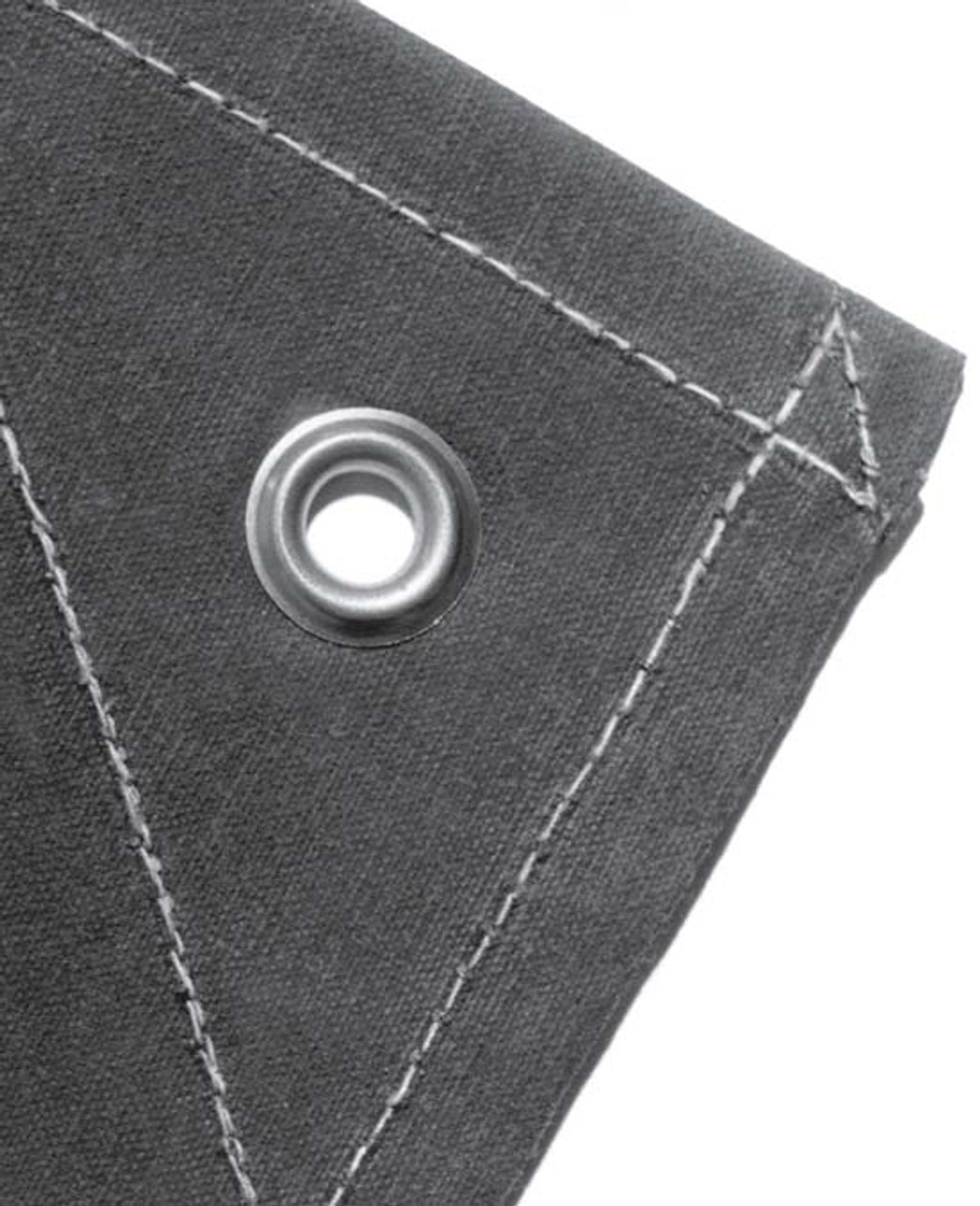 8' X 10' c/s 10 oz. Flame Retardant Royal Style Canvas Tarp, Grommets 3' apart