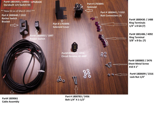 Durabuilt 12 Volt Switch Kit, Upgrade (20-1495-U/1801935