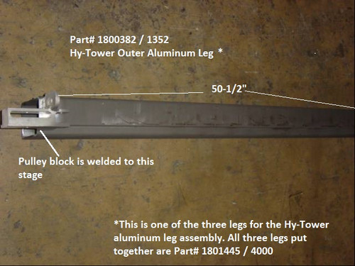 Leg Assembly, Aluminum, Outer Aluminum Leg (20-1352/1800382)