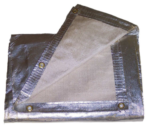 12' X 12' Aluminized Fiberglass Blanket W/Grommets 24'' Apart